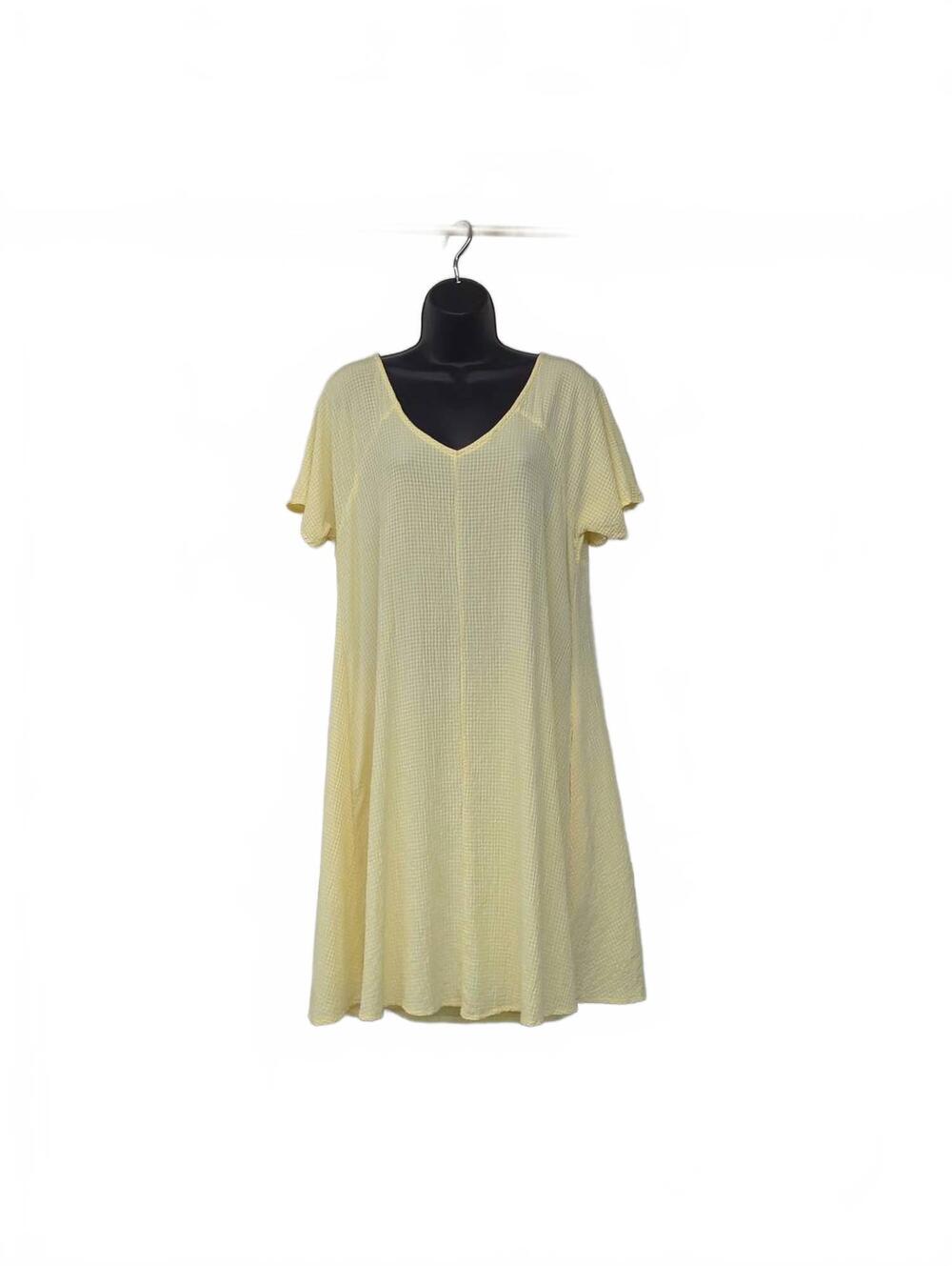 NEW CUT LOOSE women's v-neck swing dress in sunshine yellow